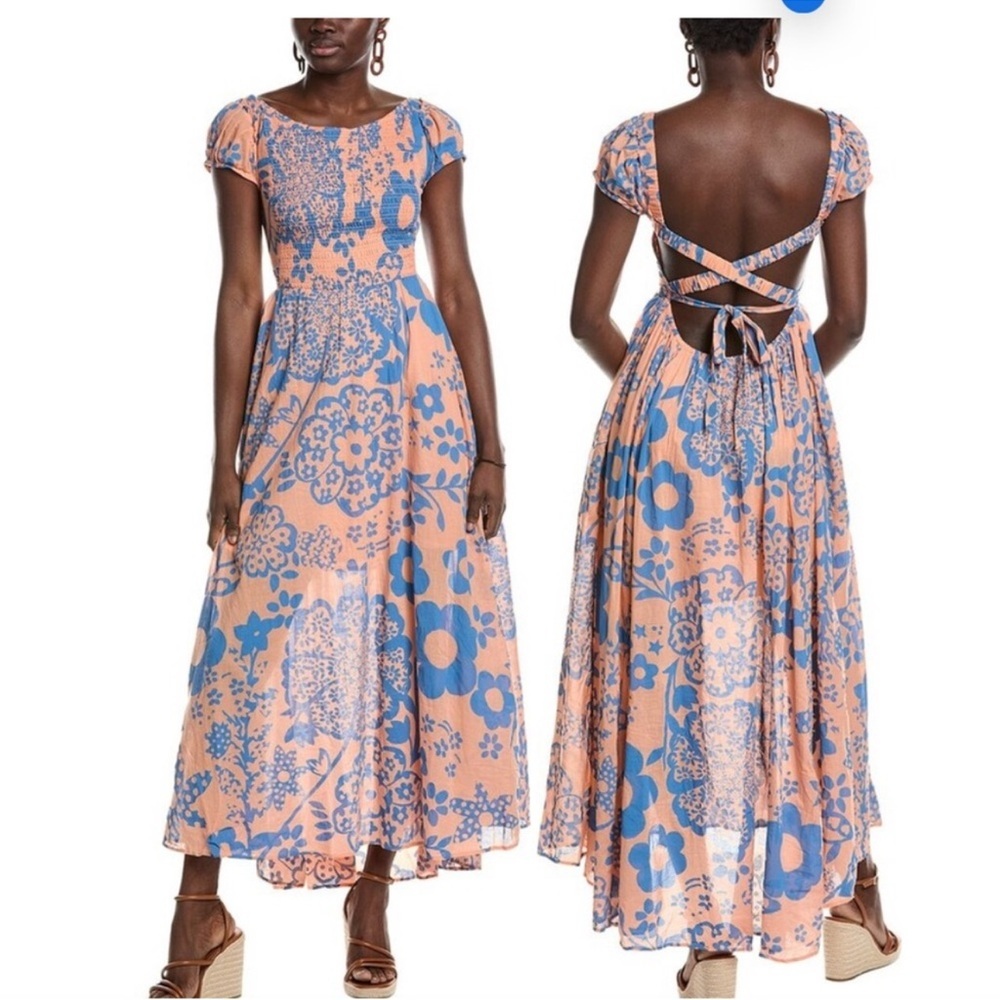 NEW Free People Ultraviolet Pale Pink Combo Maxi Dress sz XS